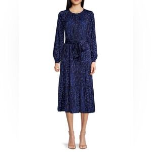 LESLIE FAY | Vintage Purple and Black Long Sleeve Dress